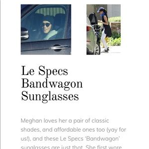 Le Specs Bandwagon Sunglasses as seen on Meghan Markle! Like New!